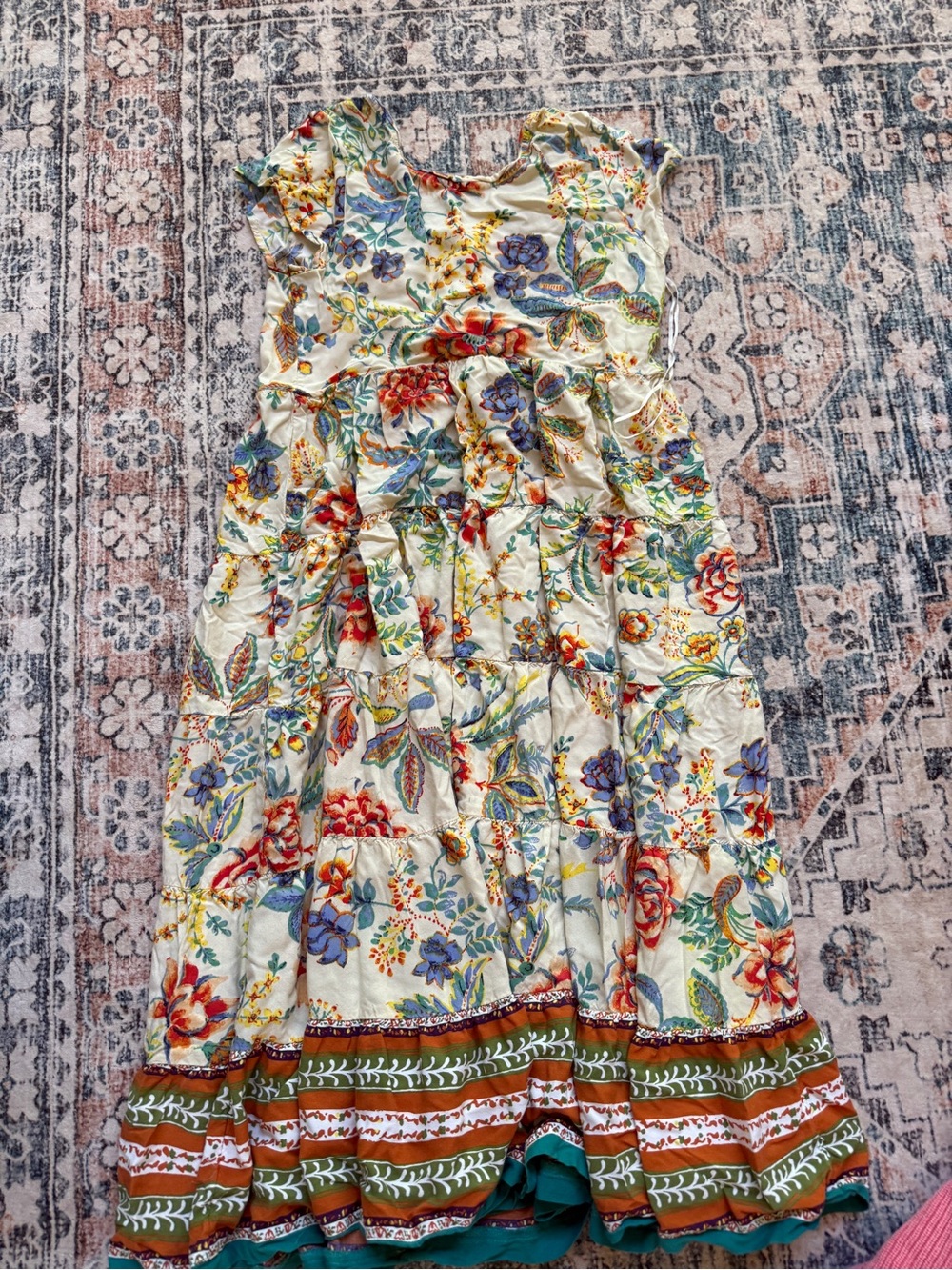 Soft Surroundings Kara Dress Multicolor Beach Vacation Tropical Maxi Size Med - Picture 6 of 6